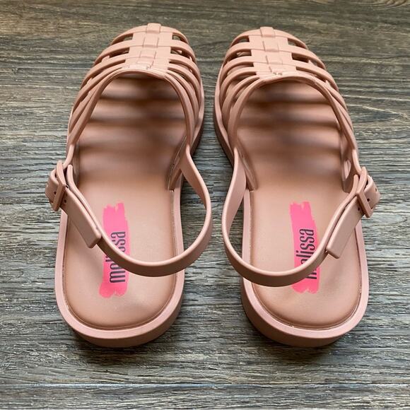 Melissa Disco Sandals in Dark Matte Pink Size 5 - Picture 3 of 11